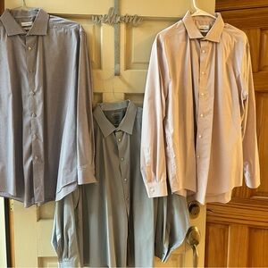 Calvin Klein Men's Dress Shirts in Blue, Gray and Light Pink Tones